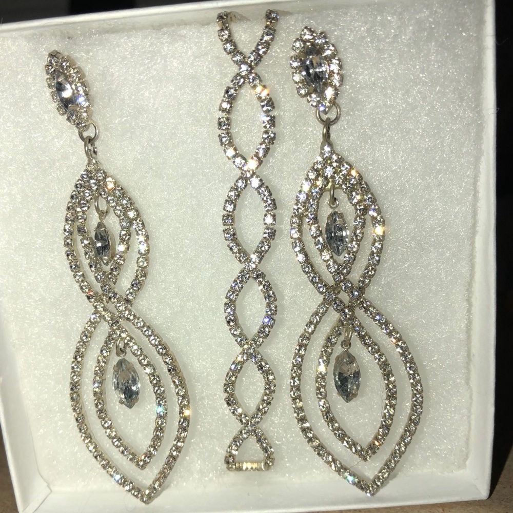 Faux diamond earring and bracelet set